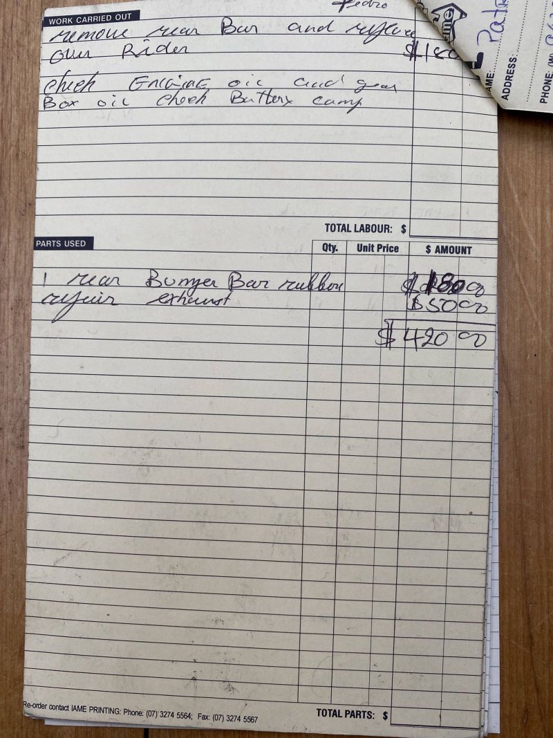 Porsche 930 Service Card - Flame Tube & Misc 2006