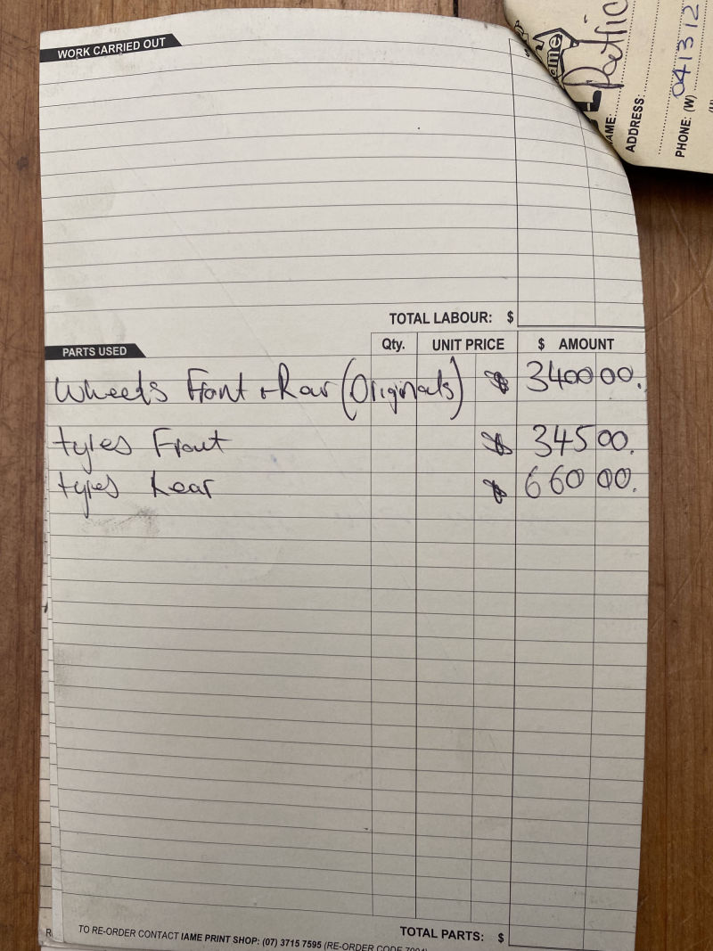 Porsche 930 Service Card - Original Rims and Muffler 2014