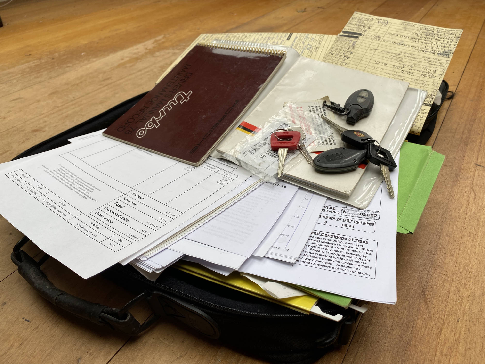 Porsche 930 Service Records Pile