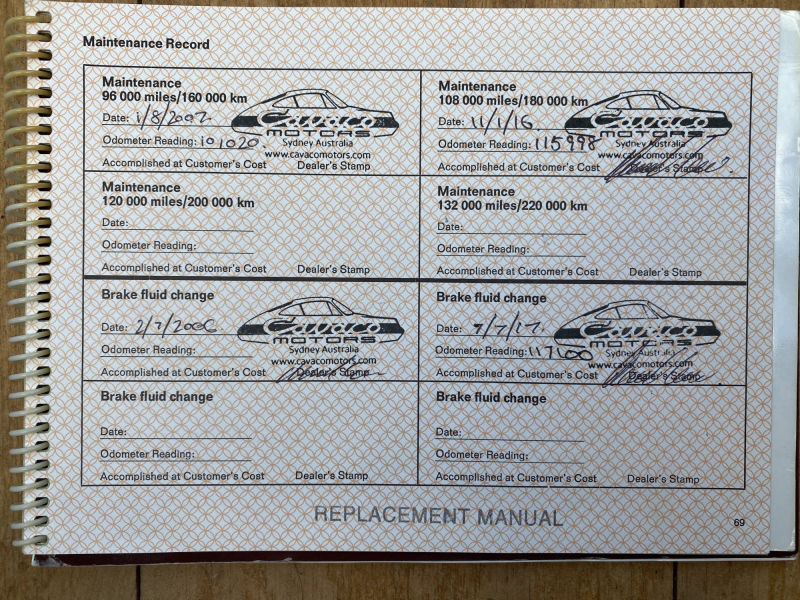 Porsche 930 Log Books Page Two